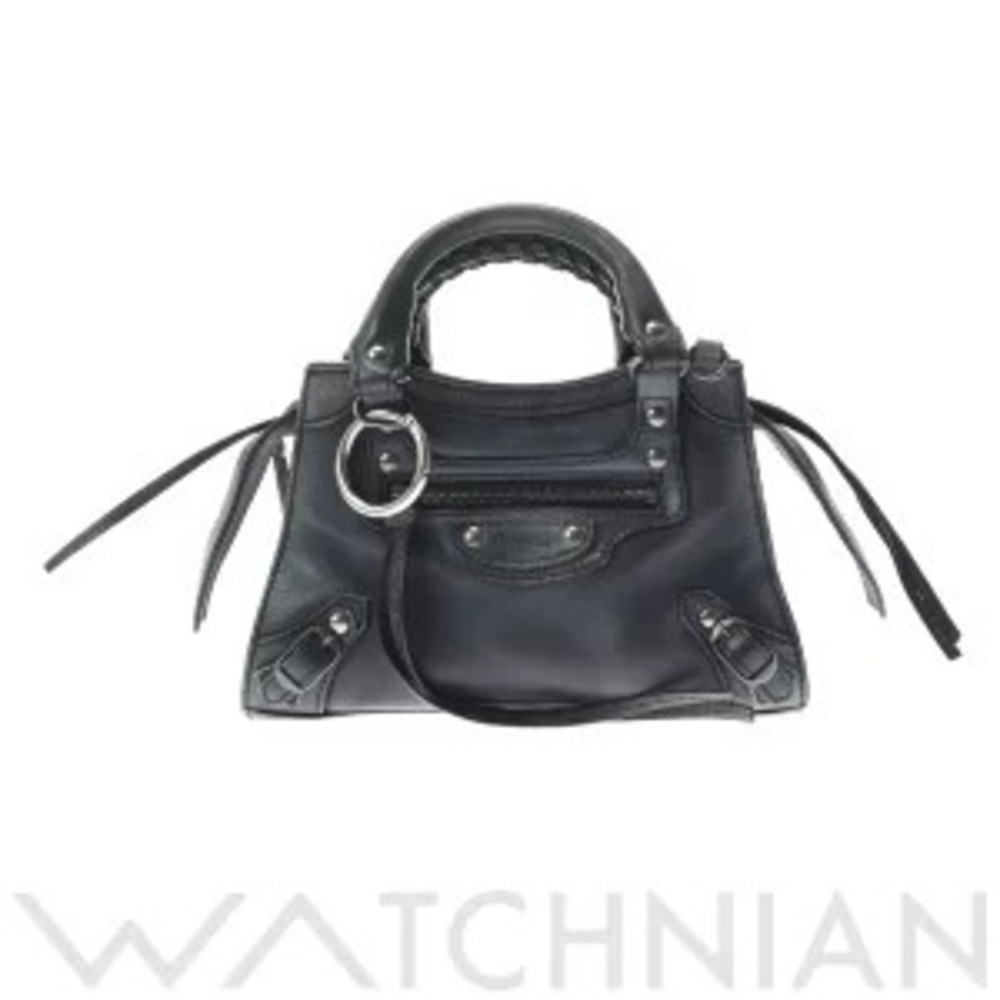 Balenciaga Neo Top Handle Bag Dark Green Calfskin Handbag - Picture 1 of 9